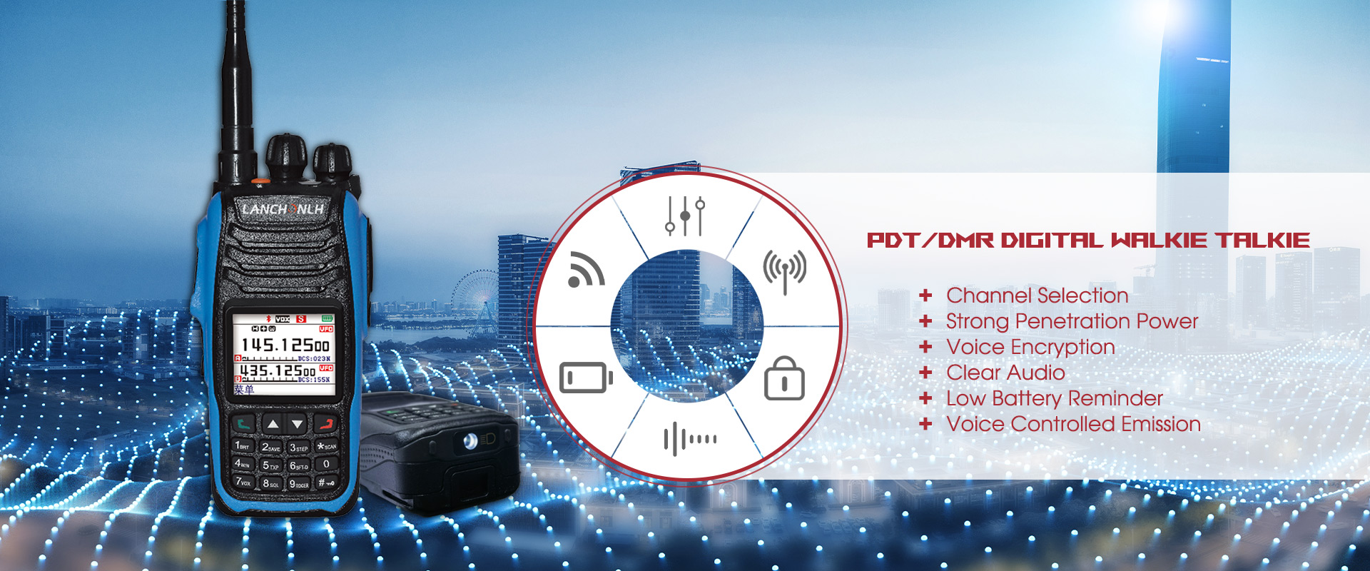 ຄຸນນະພາບ PDT/DMR Digital Walkie Talkie